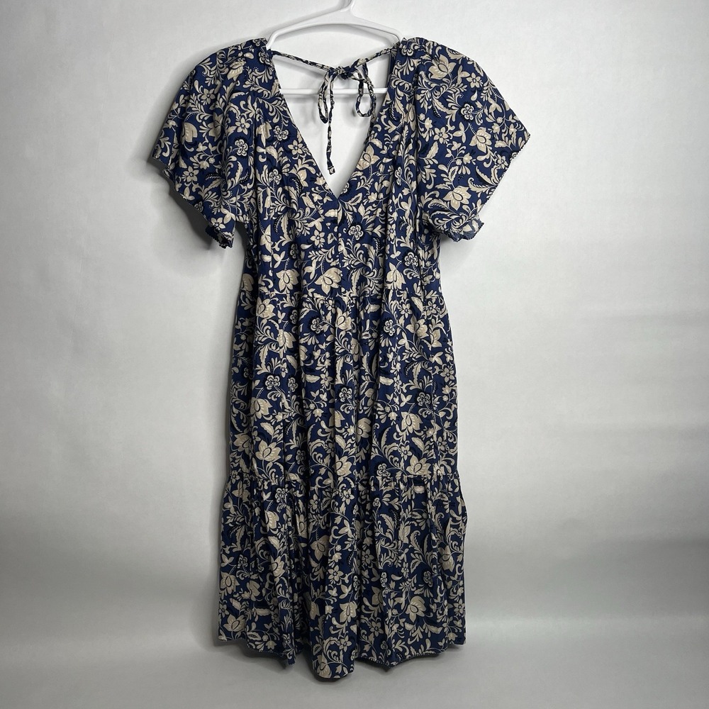 Old Navy Women's Small Floral V Neck Sundress Short Sleeve 100% Cotton S Boho